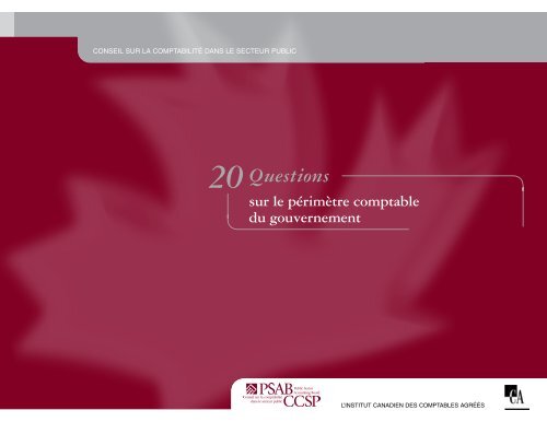 20 Questions sur le pÃ©rimÃ¨tre comptable du gouvernement