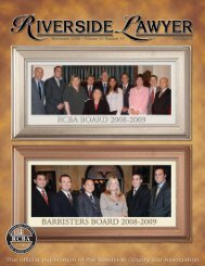 November 2008 - Riverside Lawyer Magazine - Riverside County ...