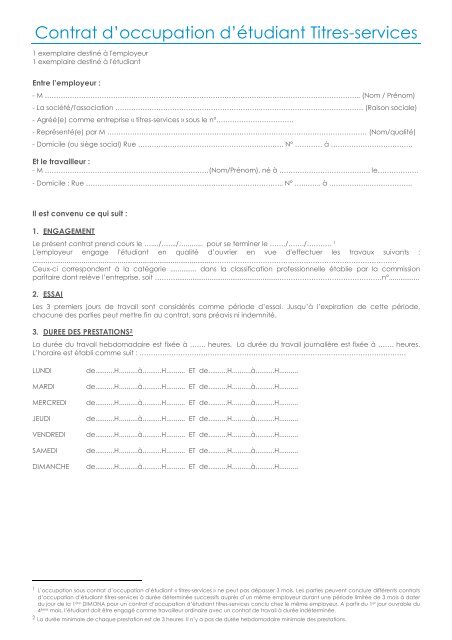 Contrat A C Tudiant Titres Services Ucm