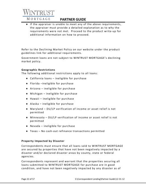 Correspondent Partner Guide - Wintrustmortgage.net