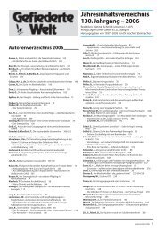 Jahresinhaltsverzeichnis 130.Jahrgang â€“ 2006 - Gefiederte Welt