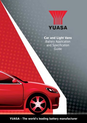 Car and Light Vans Battery Application and Specification ... - Yuasa