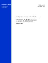 NPCA 1000, Audit d'instruments financiers â ConsidÃ©rations ...