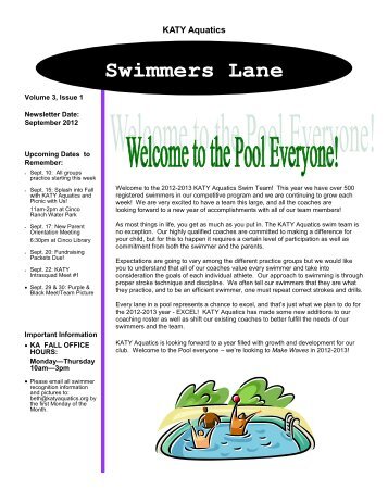 Swimmers Lane - Katy Aquatics