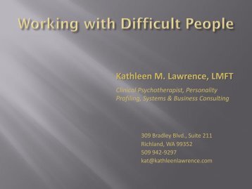 Kathleen M. Lawrence, LMFT - drbfconferences.org