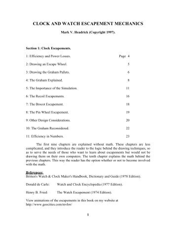 Clock and Watch Escapement Mechanics - Horology - The Index