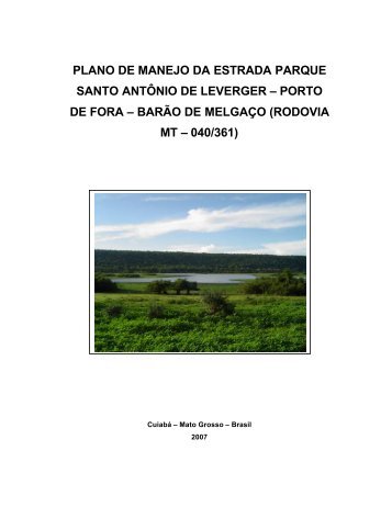 PLANO DE MANEJO DA ESTRADA PARQUE SANTO ... - Sema-MT