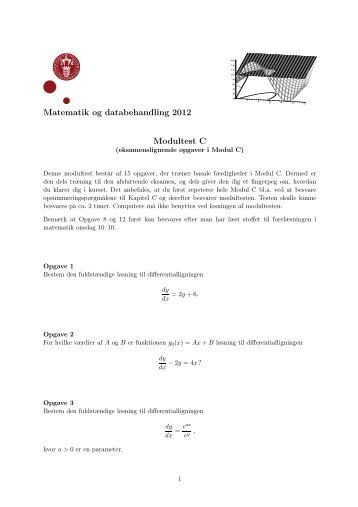 Matematik og databehandling 2012 Modultest C