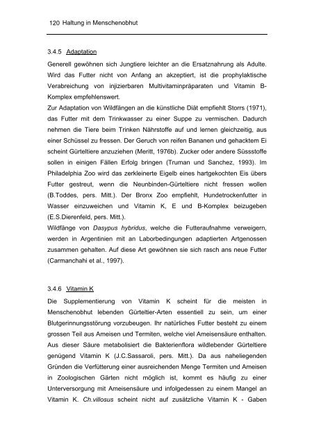 Biologie und Haltung von Gürteltieren (Dasypodidae)