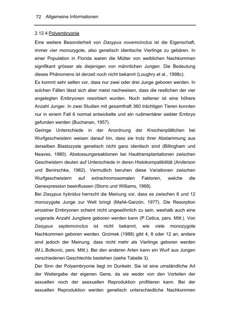 Biologie und Haltung von Gürteltieren (Dasypodidae)