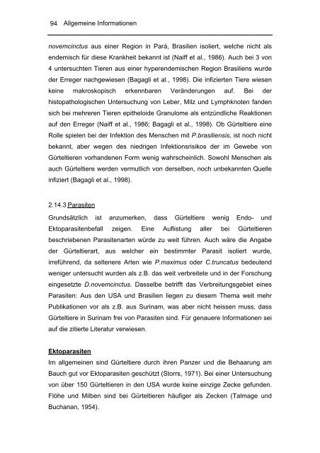 Biologie und Haltung von Gürteltieren (Dasypodidae)