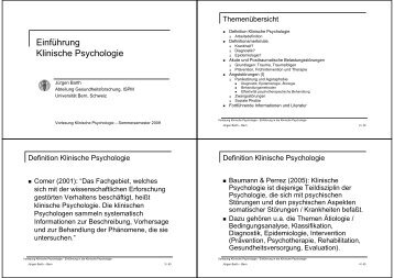 Definition Klinische Psychologie Einführung ... - Juergen-barth.de