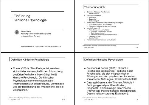 Definition Klinische Psychologie Einführung ... - Juergen-barth.de