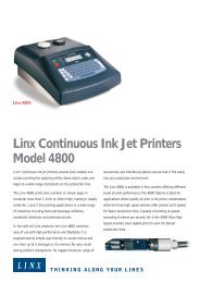 Linx Continuous Ink Jet Printers Model 4800