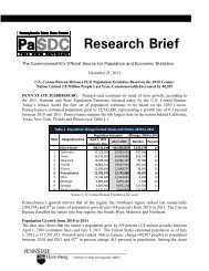 2011 PA Population Brief - Pennsylvania State Data Center