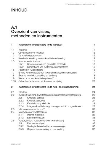 INHOUD A.1 Overzicht van visies, methoden en instrumenten - Politeia