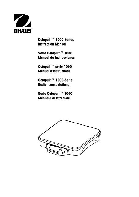 Catapult 1000 Series Instruction Manual Serie Catapult 1000 ...