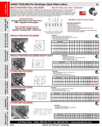 GANG TOOLING-For HardingeÂ® Style Slide ... - U S Shop Tools