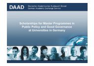 Scholarships for Master Programmes in Public Policy and ... - Daad