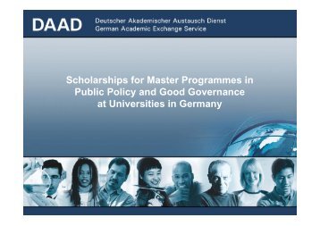 Scholarships for Master Programmes in Public Policy and ... - Daad