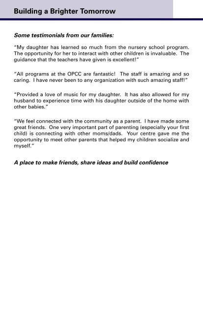 ANNUAL REPORT 2011 - 2012 - Oakville Parent Child Centre