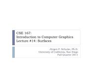 CSE 167: Introduction to Computer Graphics Lecture #14: Surfaces