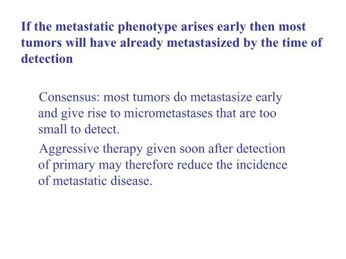 Invasion and metastasis - Experimental Oncology Graduate Study