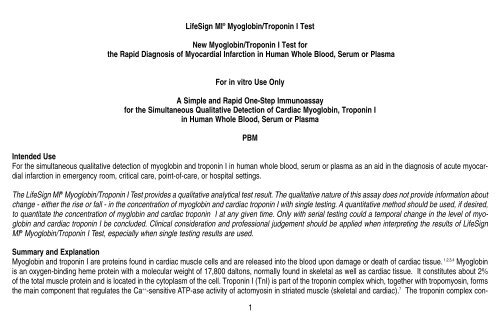 LifeSign MI Troponin I/Myoglobin.pdf - Drug Testing