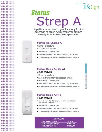 Status Strep A Sales Brochure - LifeSign