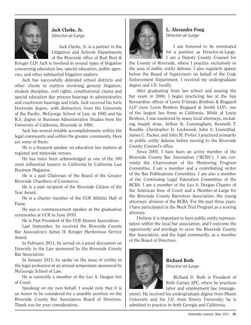 In This Issue: - Riverside County Bar Association