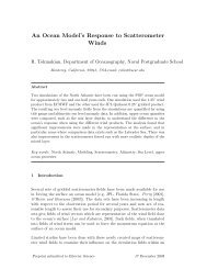 An Ocean Model's Response to Scatterometer Winds - NPS ...