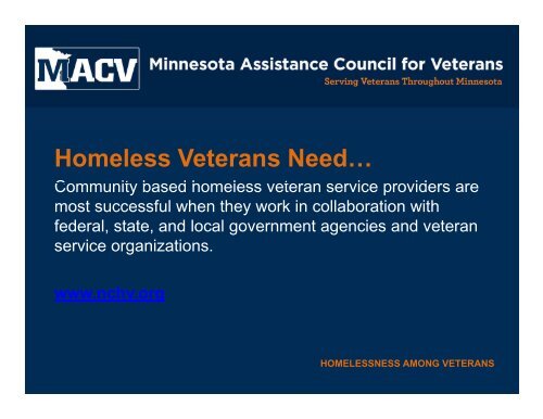 Homelessness Among Veterans - Corporation for Supportive Housing