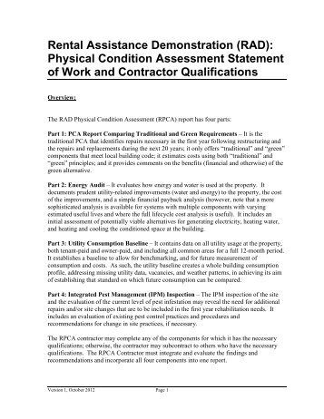 RAD Physical Condition Assessment Statement of Work - Rental ...