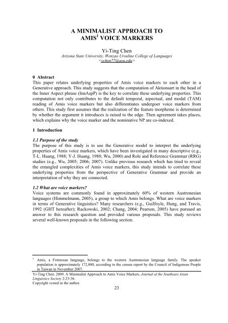 proto-southwestern-tai revised: a new reconstruction - seals 22