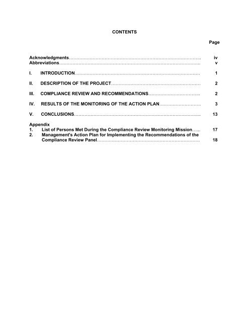 Annual Monitoring Report - ADB Compliance Review Panel - Asian ...