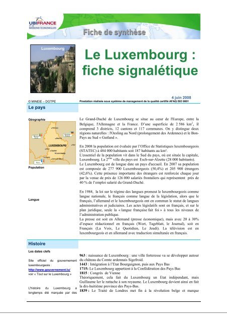 Le Luxembourg : fiche signalétique - ILE-DE-FRANCE ...