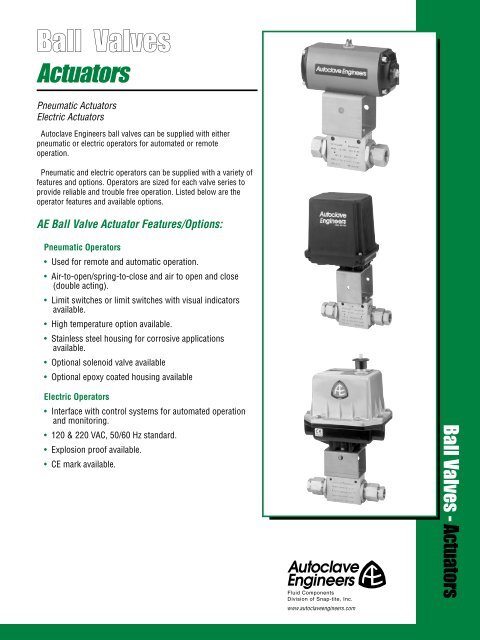 Ball Valve Actuators - Fluid Process Control