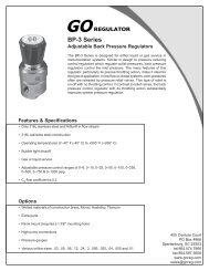Back Pressure Regulators - Fluid Process Control