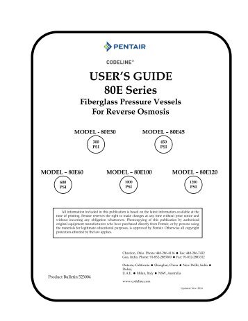 User Guide - Pentair Codeline