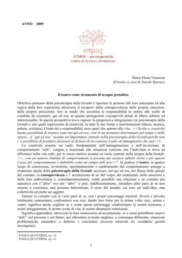 Il teatro come strumento di terapia gelstaltica - teatrovrtti.altervista.org