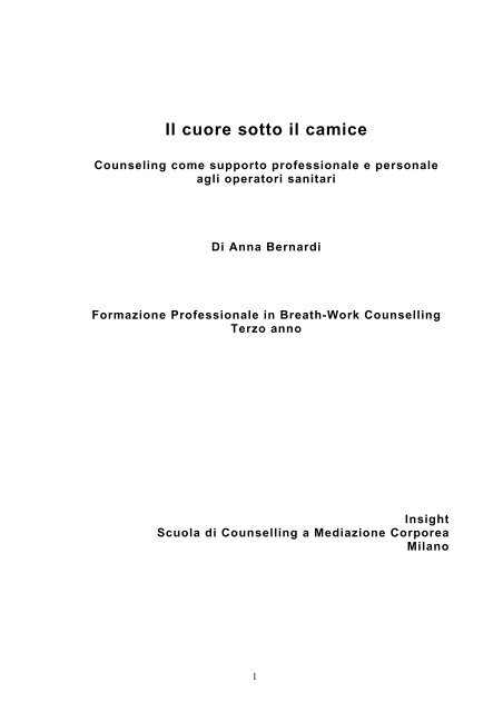 Immagina di vivere senza la paura di - Il tuo counselor