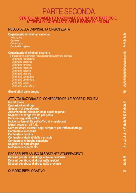 PARTE SECONDA - Ministero Dell'Interno