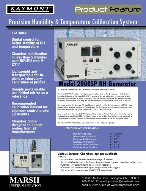 Precision Humidity & Temperature Calibration System MARSH