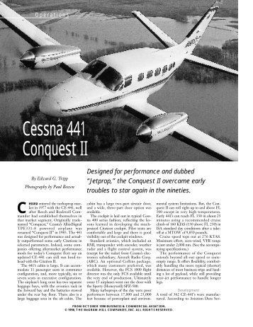 Operations: Cessna 441 Conquest II