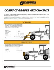 Compacty Graders COMPACT MOTOR GRADERS - Champion Motor Graders