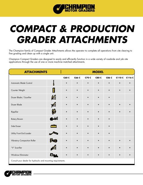 0311-138D Attachments.indd - Champion Motor Graders