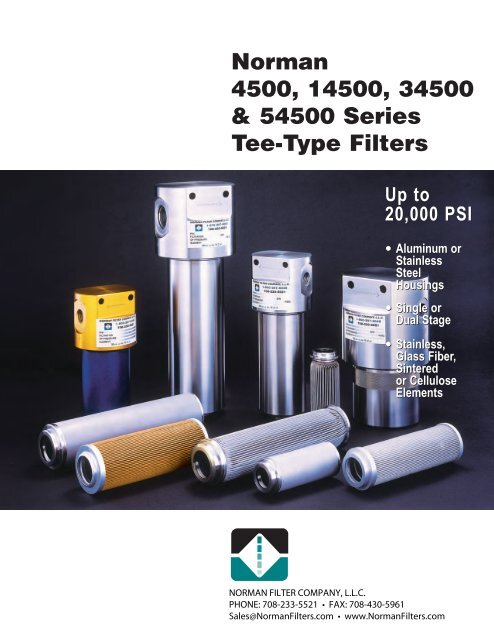 r Norman 4500, 14500, 34500 & 54500 Series Tee-Type Filters
