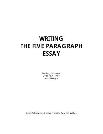 five paragraph essay outline example