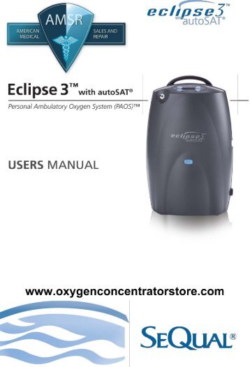 Sequal Eclipse3 Manual - Oxygen Concentrator Store