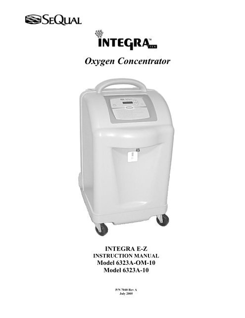 Sequal eclipse 5 portable oxygen concentrator manual